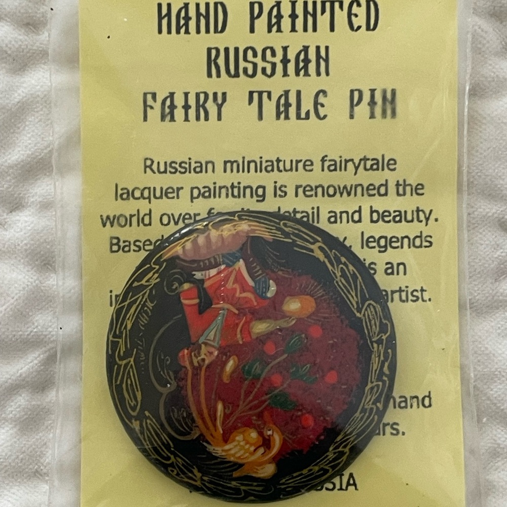 Hand Painted Russian Fairy Tale Pin